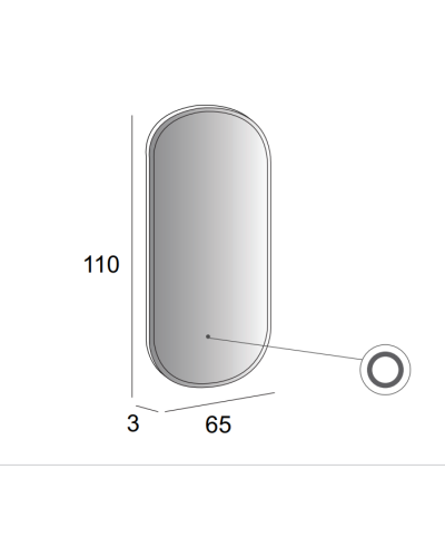 Зеркало со встроенной LED подсветкой CEZARES 65x110x3см 45096