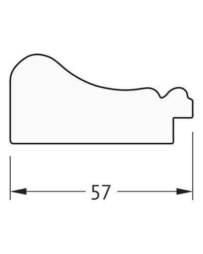 Зеркало Evoform Definite 144х54 BY 1071 в багетной раме - Беленый дуб 57 мм