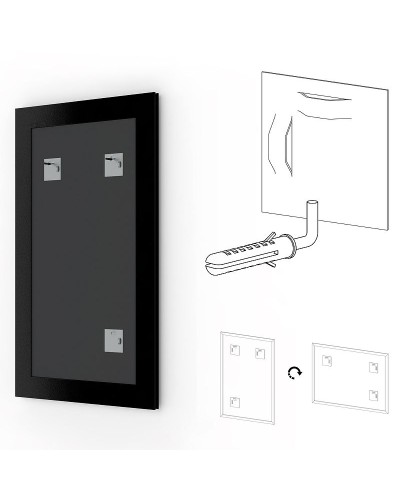 Зеркало Evoform Definite 154х74 BY 1116 в багетной раме - Беленый дуб 57 мм