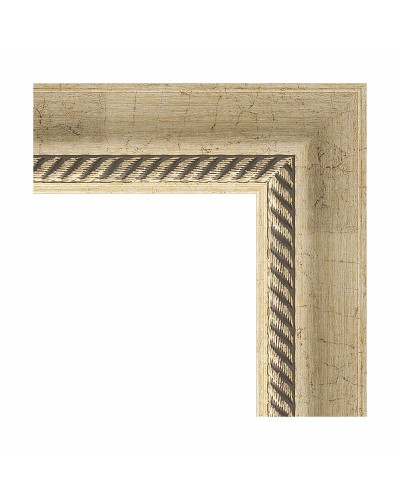 Зеркало Evoform Exclusive 83х53 BY 1132 с фацетом в багетной раме - Состаренное серебро с плетением 70 мм