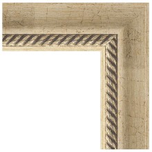 Зеркало Evoform Exclusive 113х53 BY 1142 с фацетом в багетной раме - Состаренное серебро с плетением 70 мм