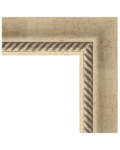 Зеркало Evoform Exclusive 113х53 BY 1142 с фацетом в багетной раме - Состаренное серебро с плетением 70 мм