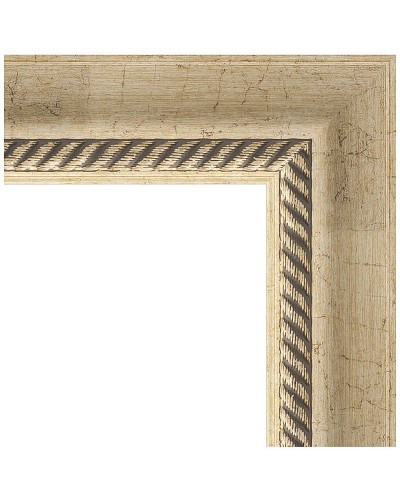 Зеркало Evoform Exclusive 93х63 BY 1172 с фацетом в багетной раме - Состаренное серебро с плетением 70 мм