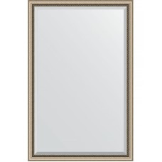 Зеркало Evoform Exclusive 173х113 BY 1212 с фацетом в багетной раме - Состаренное серебро с плетением 70 мм