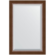 Зеркало Evoform Exclusive 92х62 BY 1177 с фацетом в багетной раме - Орех 65 мм