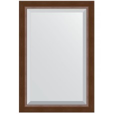 Зеркало Evoform Exclusive 92х62 BY 1177 с фацетом в багетной раме - Орех 65 мм