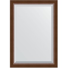 Зеркало Evoform Exclusive 102х72 BY 1197 с фацетом в багетной раме - Орех 65 мм