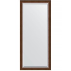 Зеркало Evoform Exclusive 162х72 BY 1207 с фацетом в багетной раме - Орех 65 мм