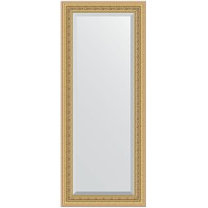 Зеркало Evoform Exclusive 145х60 BY 1264 с фацетом в багетной раме - Сусальное золото 80 мм