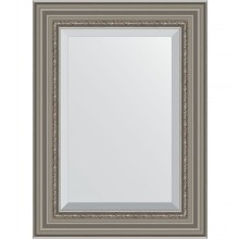 Зеркало Evoform Exclusive 76х56 BY 1227 с фацетом в багетной раме - Римское серебро 88 мм