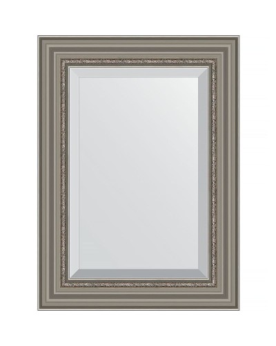Зеркало Evoform Exclusive 76х56 BY 1227 с фацетом в багетной раме - Римское серебро 88 мм