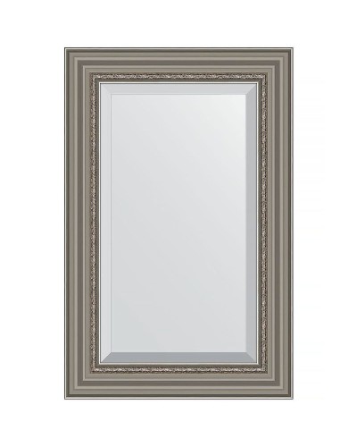 Зеркало Evoform Exclusive 86х56 BY 1237 с фацетом в багетной раме - Римское серебро 88 мм