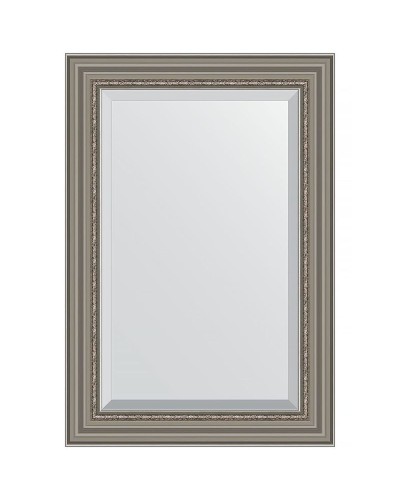 Зеркало Evoform Exclusive 96х66 BY 1277 с фацетом в багетной раме - Римское серебро 88 мм