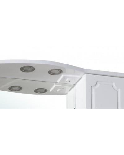 Зеркало со шкафом Bellezza Кантри 65 с подсветкой R Белое