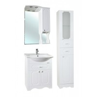 Зеркало со шкафом Bellezza Кантри 65 с подсветкой R Белое