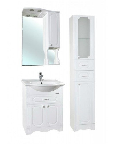 Зеркало со шкафом Bellezza Кантри 65 с подсветкой R Белое