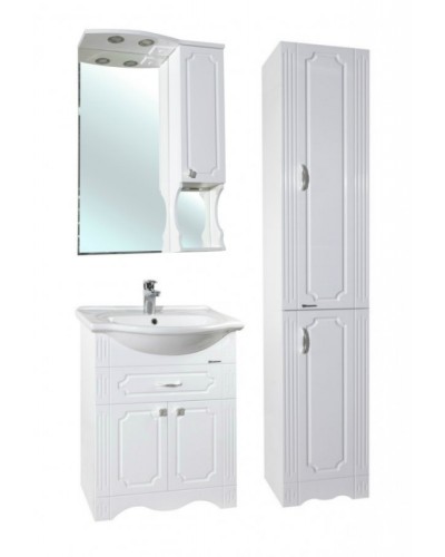 Зеркало со шкафом Bellezza Кантри 65 с подсветкой R Белое