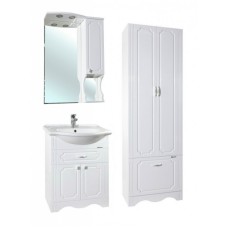 Зеркало со шкафом Bellezza Кантри 65 с подсветкой R Белое