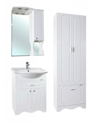 Зеркало со шкафом Bellezza Кантри 65 с подсветкой R Белое