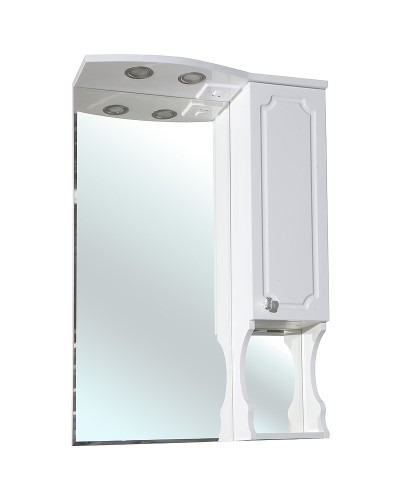 Зеркало со шкафом Bellezza Кантри 65 с подсветкой R Белое