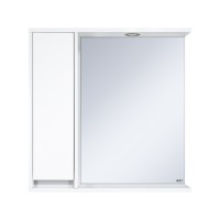 Алиса - 75 Зеркало белое с 1 шкафчиком левое