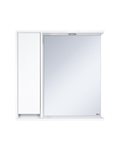 Алиса - 75 Зеркало белое с 1 шкафчиком левое