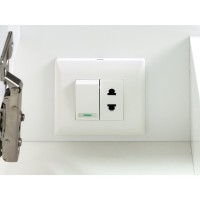 Алиса - 75 Зеркало белое с 1 шкафчиком левое