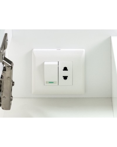 Алиса - 75 Зеркало белое с 1 шкафчиком левое