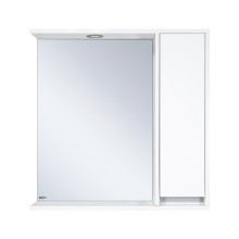 Алиса - 75 Зеркало белое с 1 шкафчиком правое