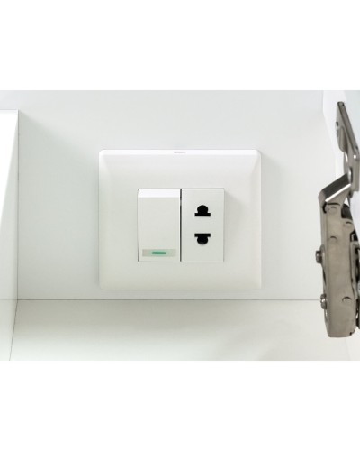 Алиса - 75 Зеркало белое с 1 шкафчиком правое