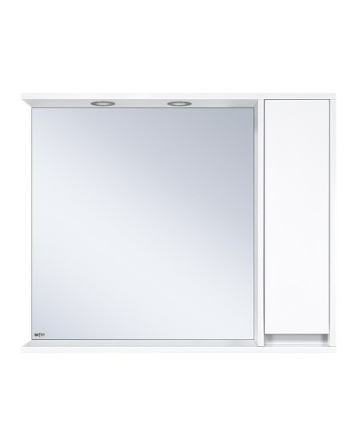 Алиса - 90 Зеркало белое с 1 шкафчиком правое