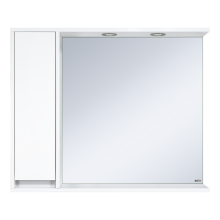 Алиса -100 Зеркало белое с 1 шкафчиком левое