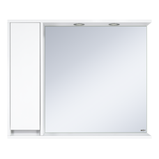 Алиса -100 Зеркало белое с 1 шкафчиком левое