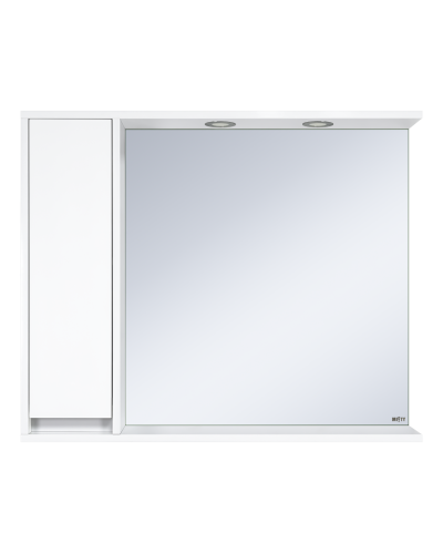 Алиса -100 Зеркало белое с 1 шкафчиком левое