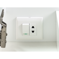 Алиса -100 Зеркало белое с 1 шкафчиком левое