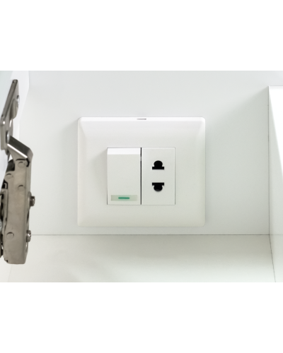 Алиса -100 Зеркало белое с 1 шкафчиком левое