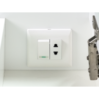 Алиса -100 Зеркало белое с 1 шкафчиком правое