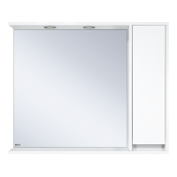 Алиса -100 Зеркало белое с 1 шкафчиком правое