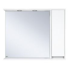 Алиса -100 Зеркало белое с 1 шкафчиком правое