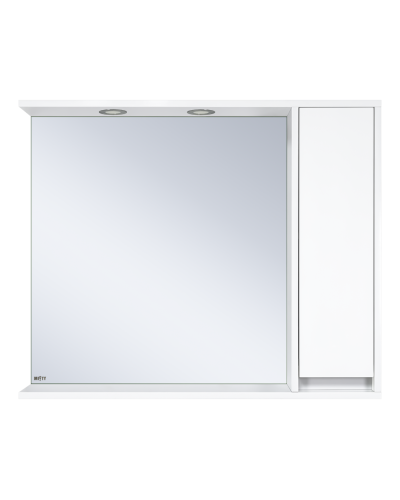 Алиса -100 Зеркало белое с 1 шкафчиком правое