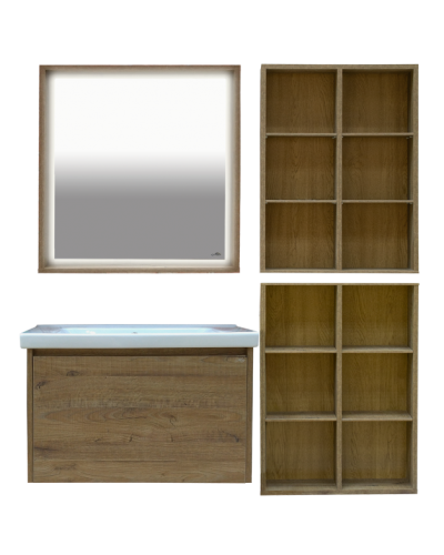 Dallas - 80 Зеркало свет ДСП (Дуб Галифакс)