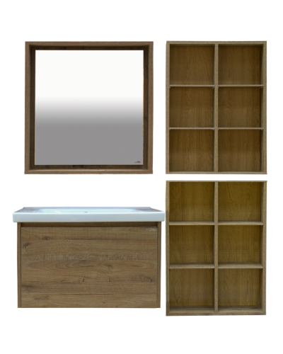 Dallas - 80 Зеркало свет ДСП (Дуб Галифакс)