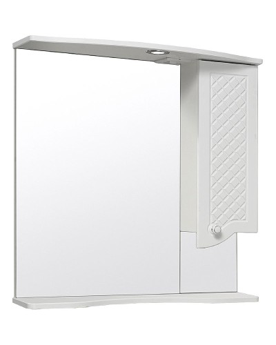 Зеркало со шкафом Runo Милано 75 R УТ000002098 с подсветкой Белое