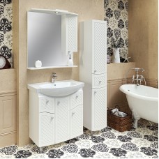 Зеркало со шкафом Runo Милано 75 R УТ000002098 с подсветкой Белое