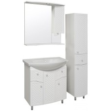 Зеркало со шкафом Runo Милано 75 R УТ000002098 с подсветкой Белое