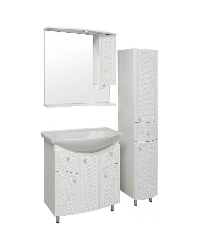 Зеркало со шкафом Runo Милано 75 R УТ000002098 с подсветкой Белое