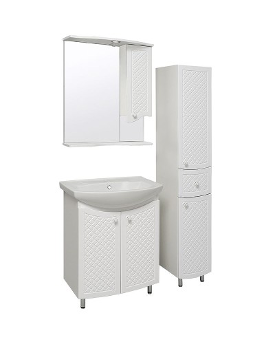 Зеркало со шкафом Runo Милано 65 R УТ000002097 с подсветкой Белое