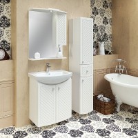 Зеркало со шкафом Runo Милано 65 R УТ000002097 с подсветкой Белое