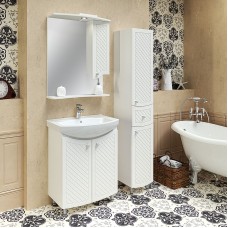 Зеркало со шкафом Runo Милано 65 R УТ000002097 с подсветкой Белое