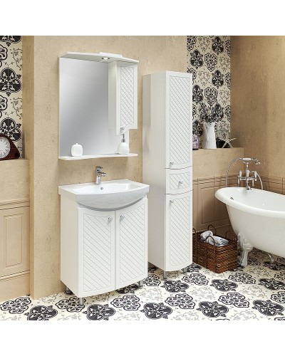 Зеркало со шкафом Runo Милано 65 R УТ000002097 с подсветкой Белое